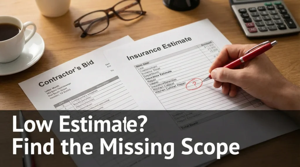 Insurance Estimate Missing Items