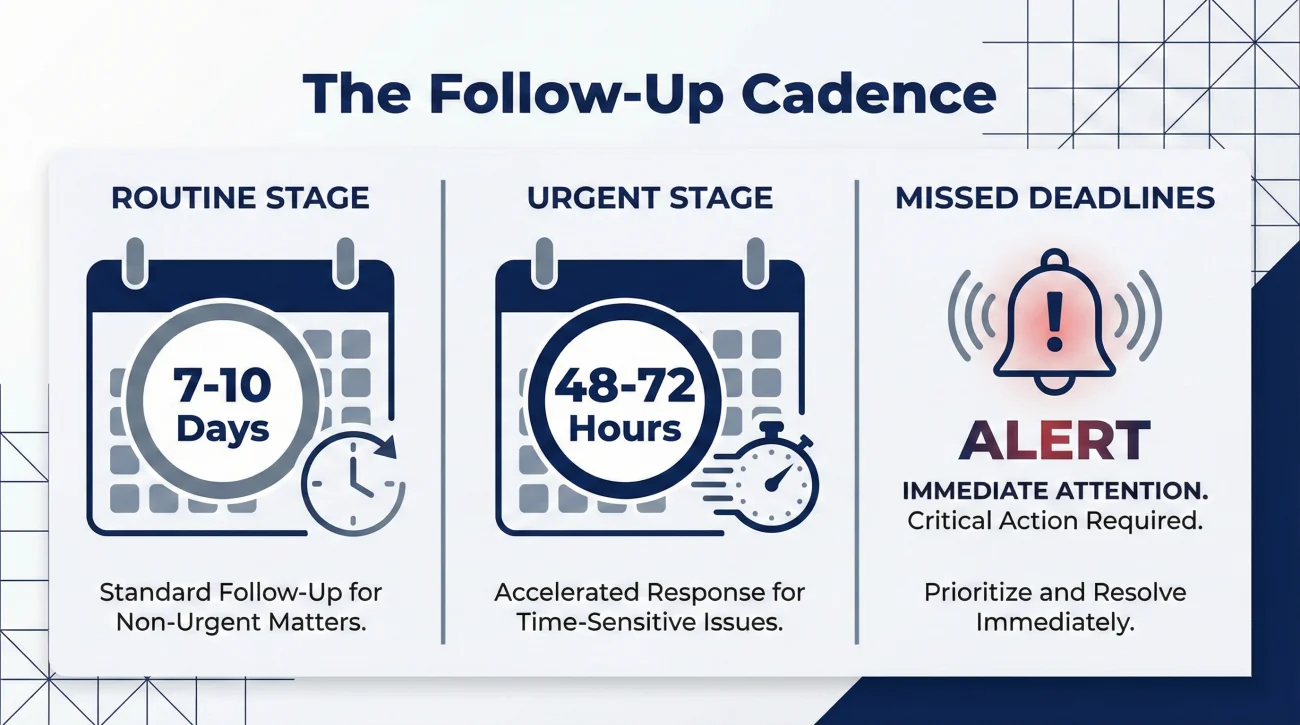 Professional Insurance Claim Follow Up Cadence