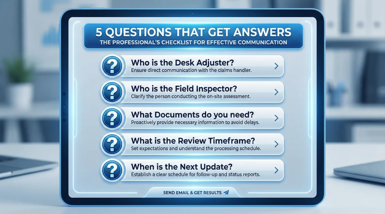 Tactical Questions To Ask Insurance Adjuster