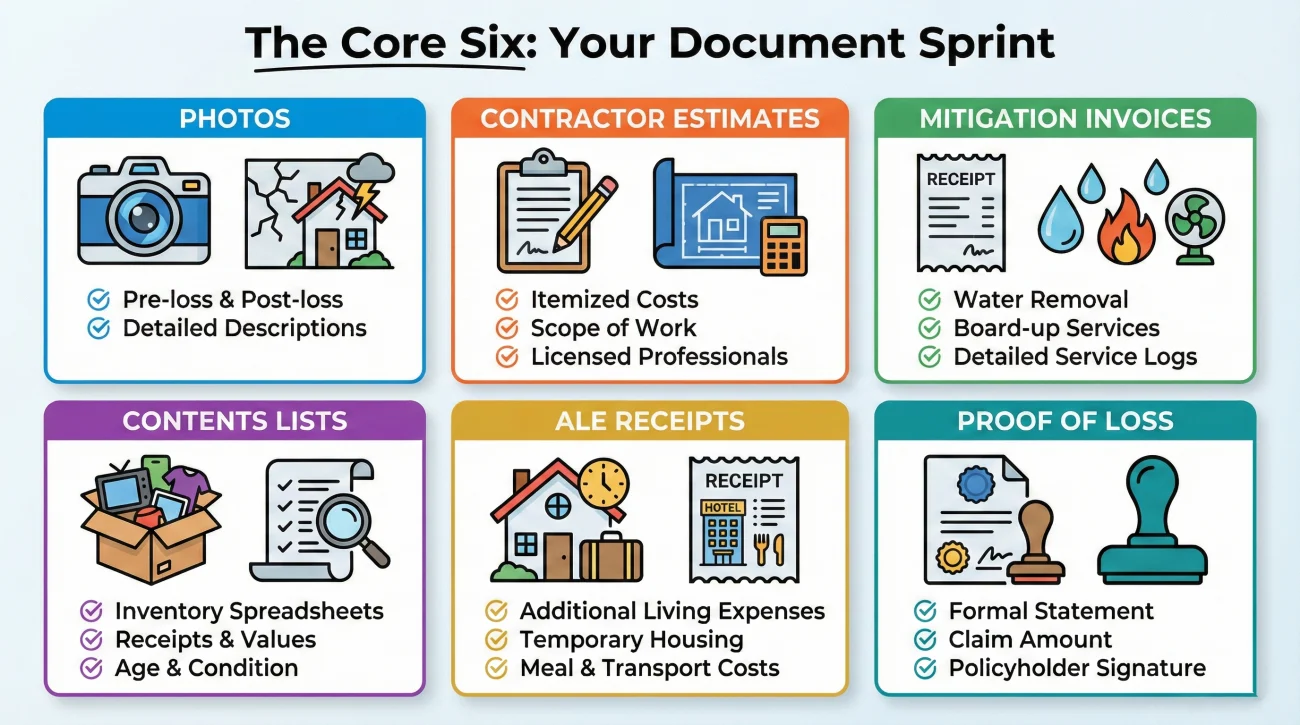 Core Six Essential Documents Needed For Property Claims