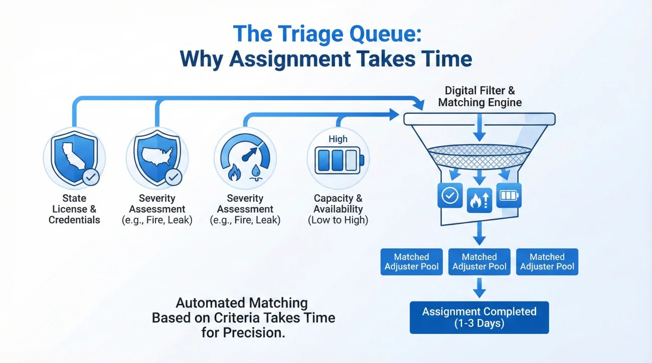 Digital Queue Filter Process For Insurance Claim Assignment