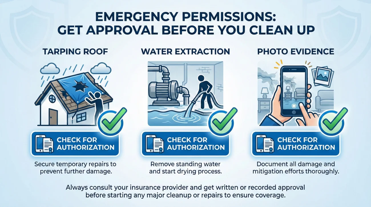 Day 1 Questions: What to Ask So You Get a Real Next Step 4 Emergency Mitigation Authorization Checklist For Homeowners
