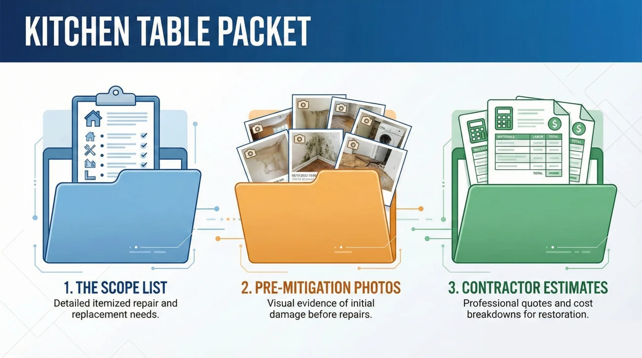 Essential Documents For The Insurance Adjuster Kitchen Table Packet