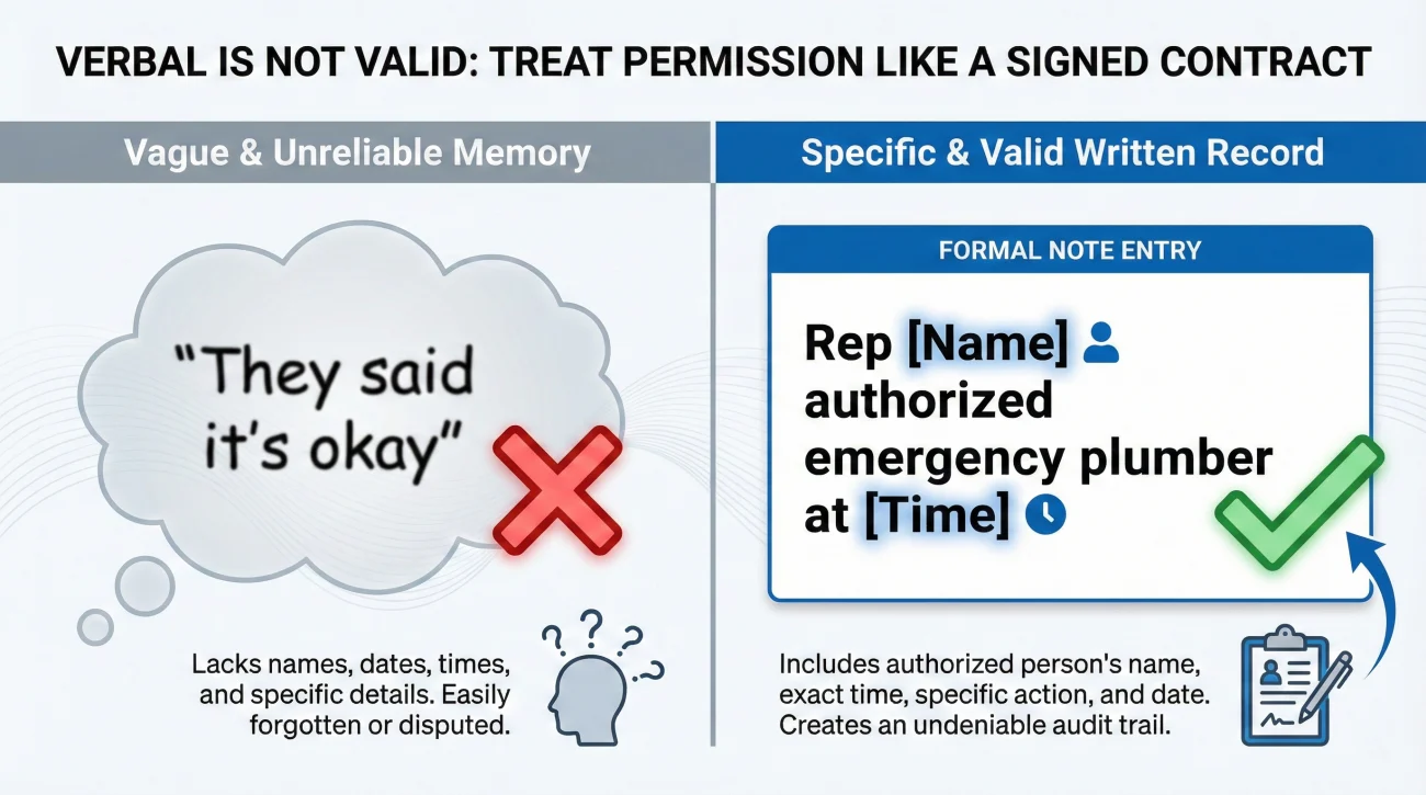 How To Document Verbal Authorization For Insurance Repairs
