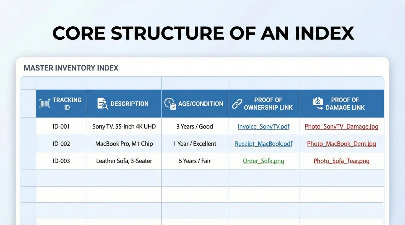 Non Negotiable Columns For A Functional Insurance Inventory Index