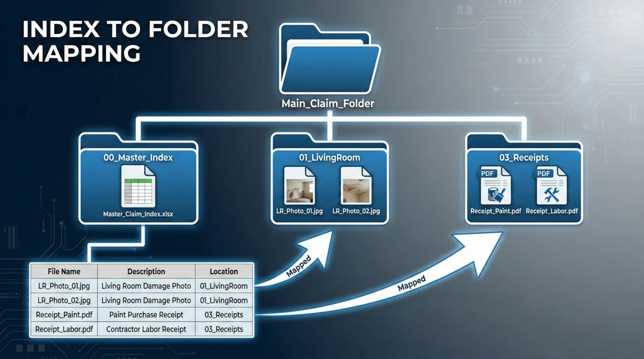 Organized Digital Folder Structure For Insurance Claim Evidence