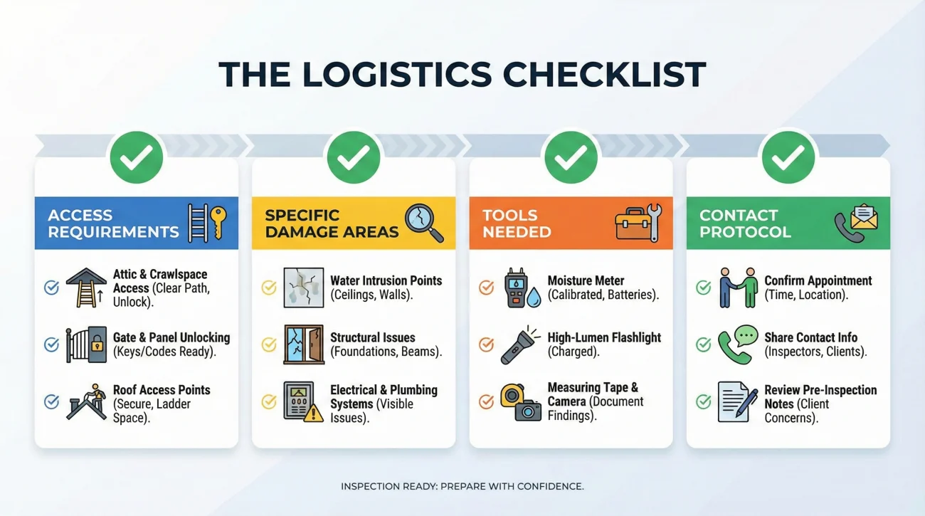 Pre Inspection Logistics Checklist For Property Claims