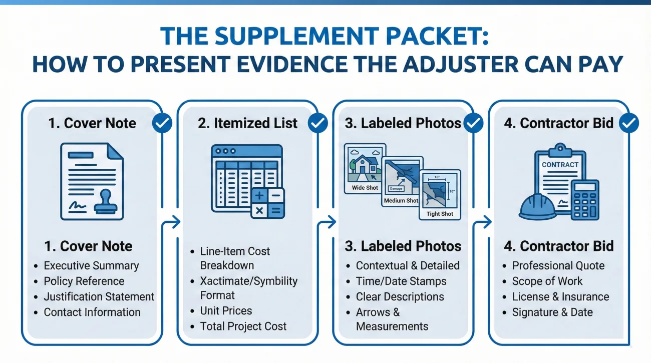 Professional Insurance Claim Supplement Packet Components