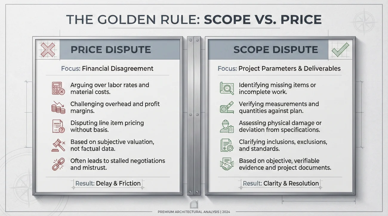 Requesting an Insurance Reinspection: When to Ask and What to Have Ready 3 Scope Versus Price Insurance Claim Comparison Chart