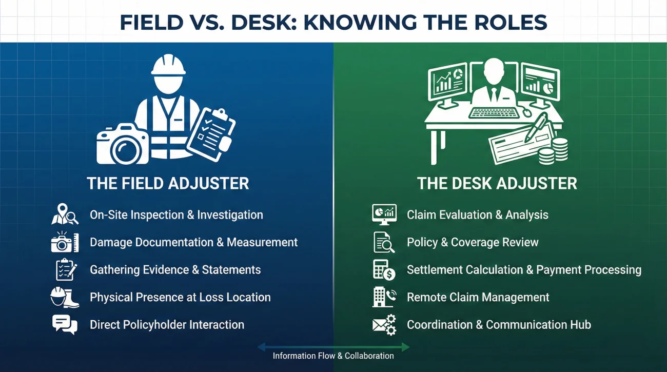 Visual Difference Between Field And Desk Insurance Adjusters
