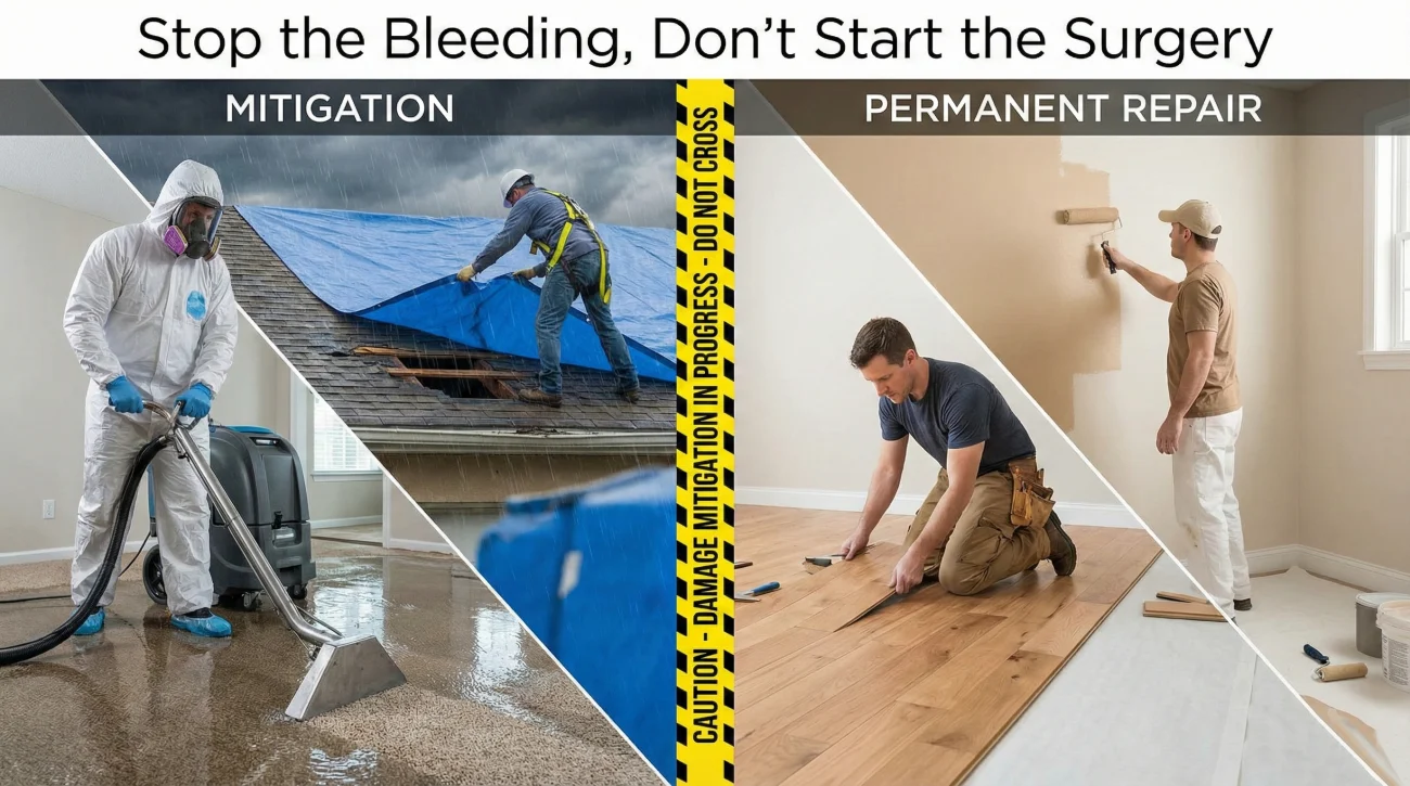 Emergency Repairs Before Insurance Inspection