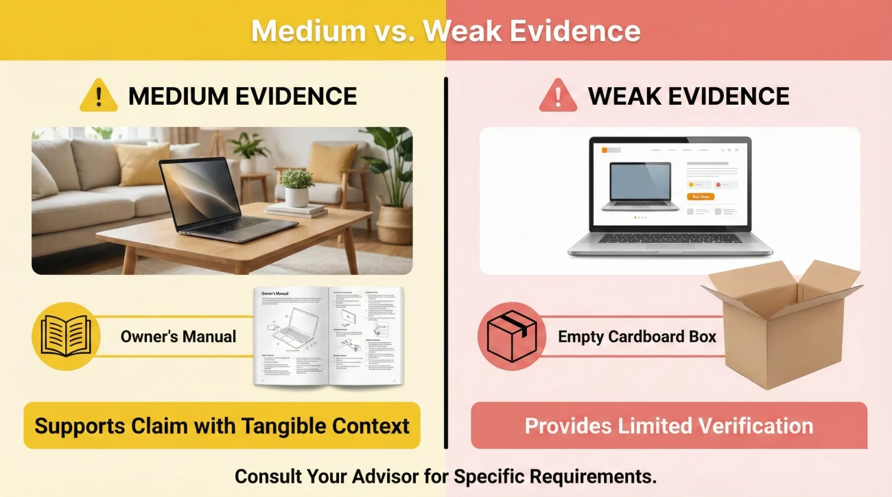 Medium Vs Weak Insurance Claim Evidence Comparison
