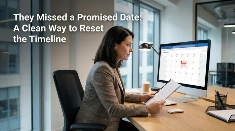 They Missed a Promised Date: A Clean Way to Reset the Timeline