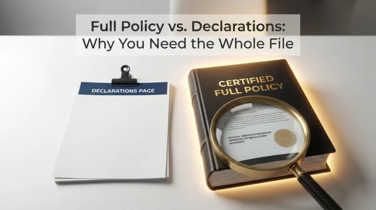 Requesting a Complete Policy Copy: Why “Declarations” Are Not Enough