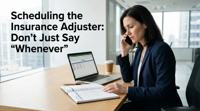 Scheduling the Insurance Adjuster: Don’t Just Say “Whenever”