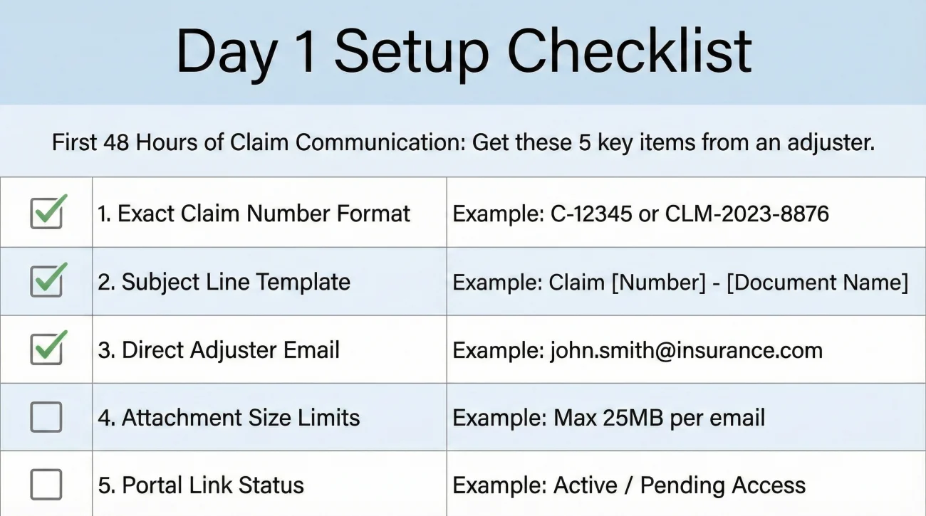 Adjuster Email Routing Setup Checklist