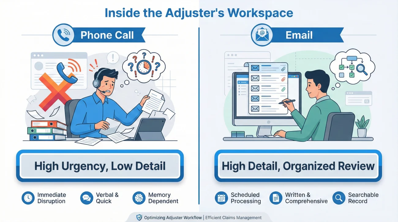 Adjuster Workflow And Communication Processing Comparison