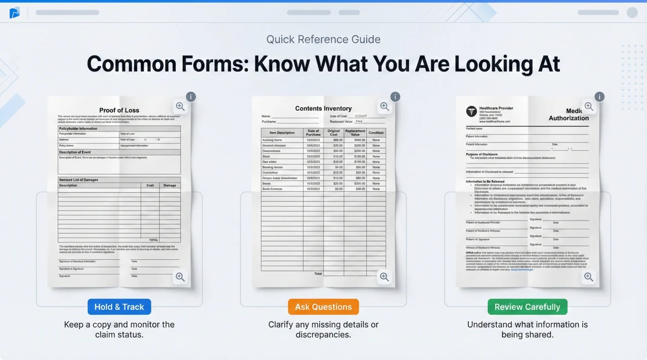 Common Insurance Claim Forms Identification Guide