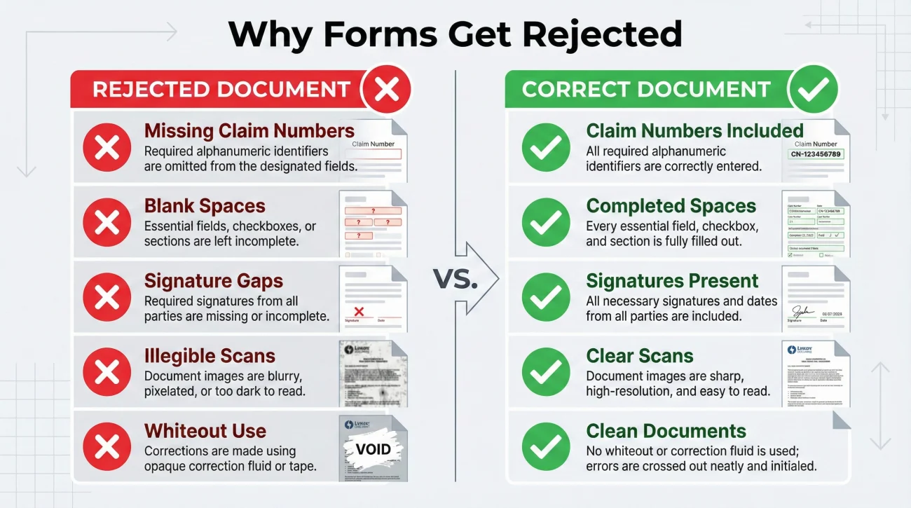Common Reasons For Insurance Claim Form Rejection