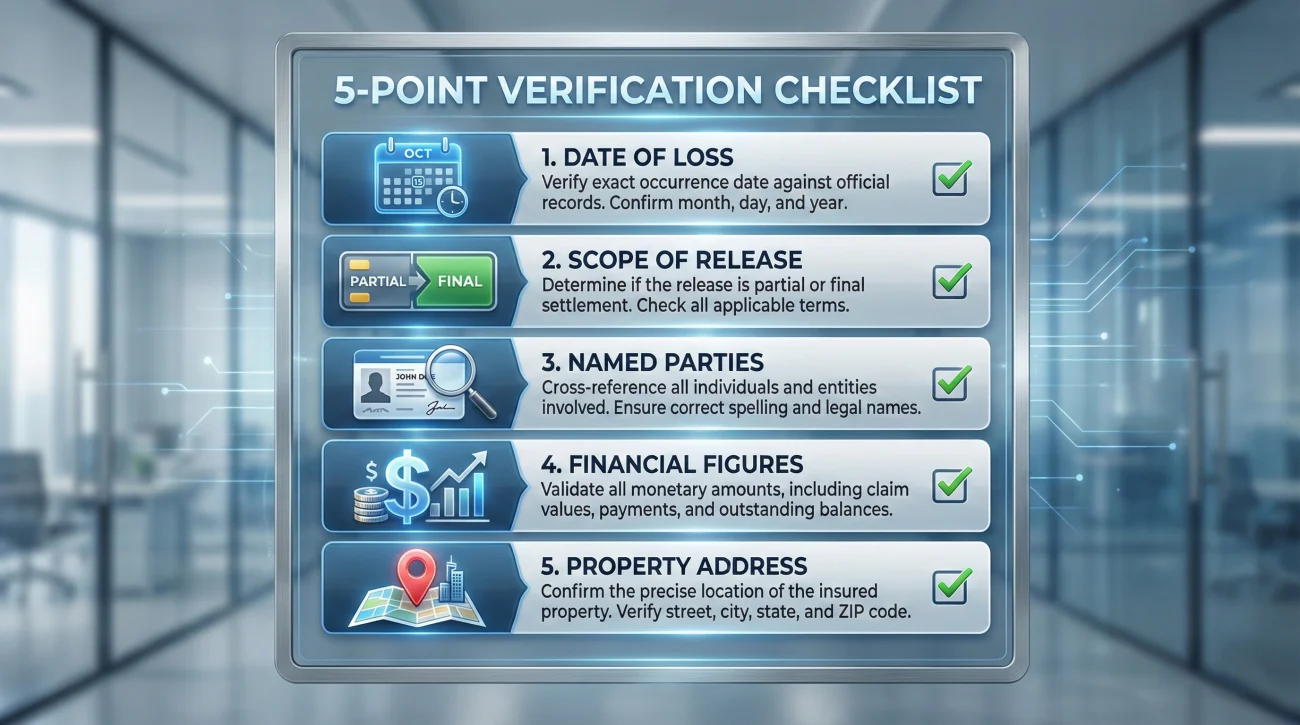Five Key Data Points To Verify On Insurance Release