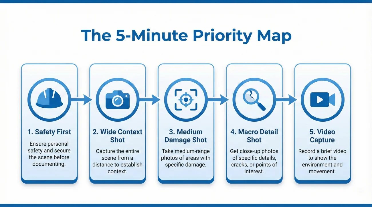 Five Minute Priority Sequence For Insurance Evidence