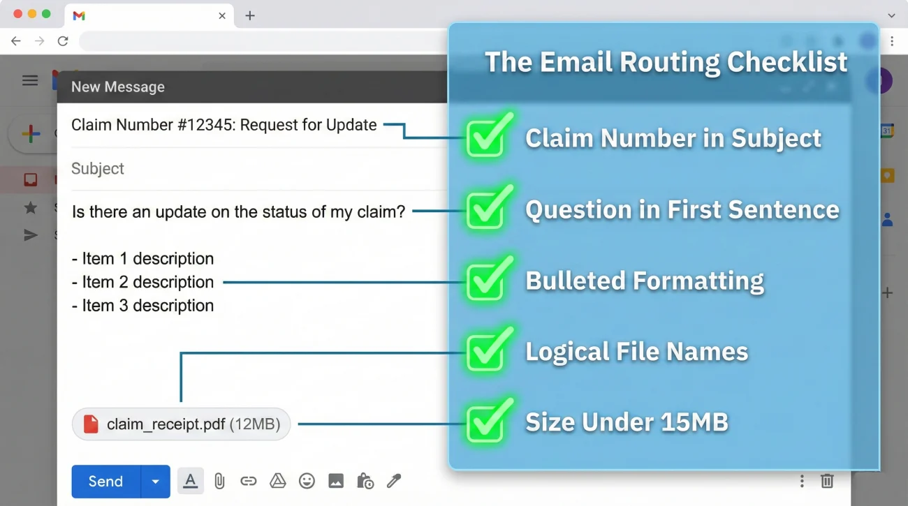 Insurance Claim Email Formatting And Routing Rules