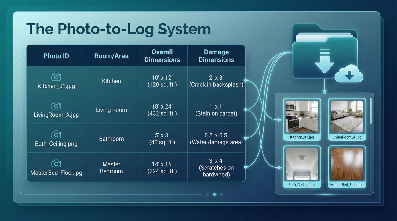 Insurance Photo To Measurement Log Tracking Table