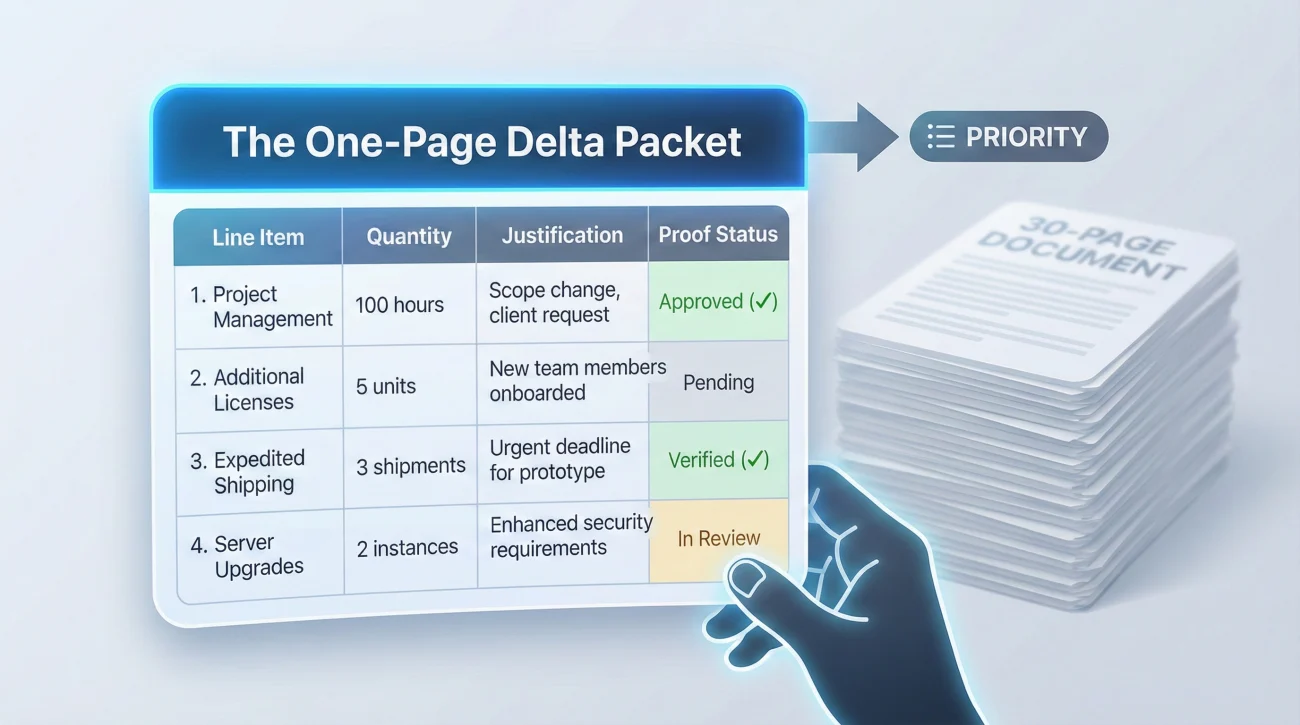 One Page Delta Packet Table Structure