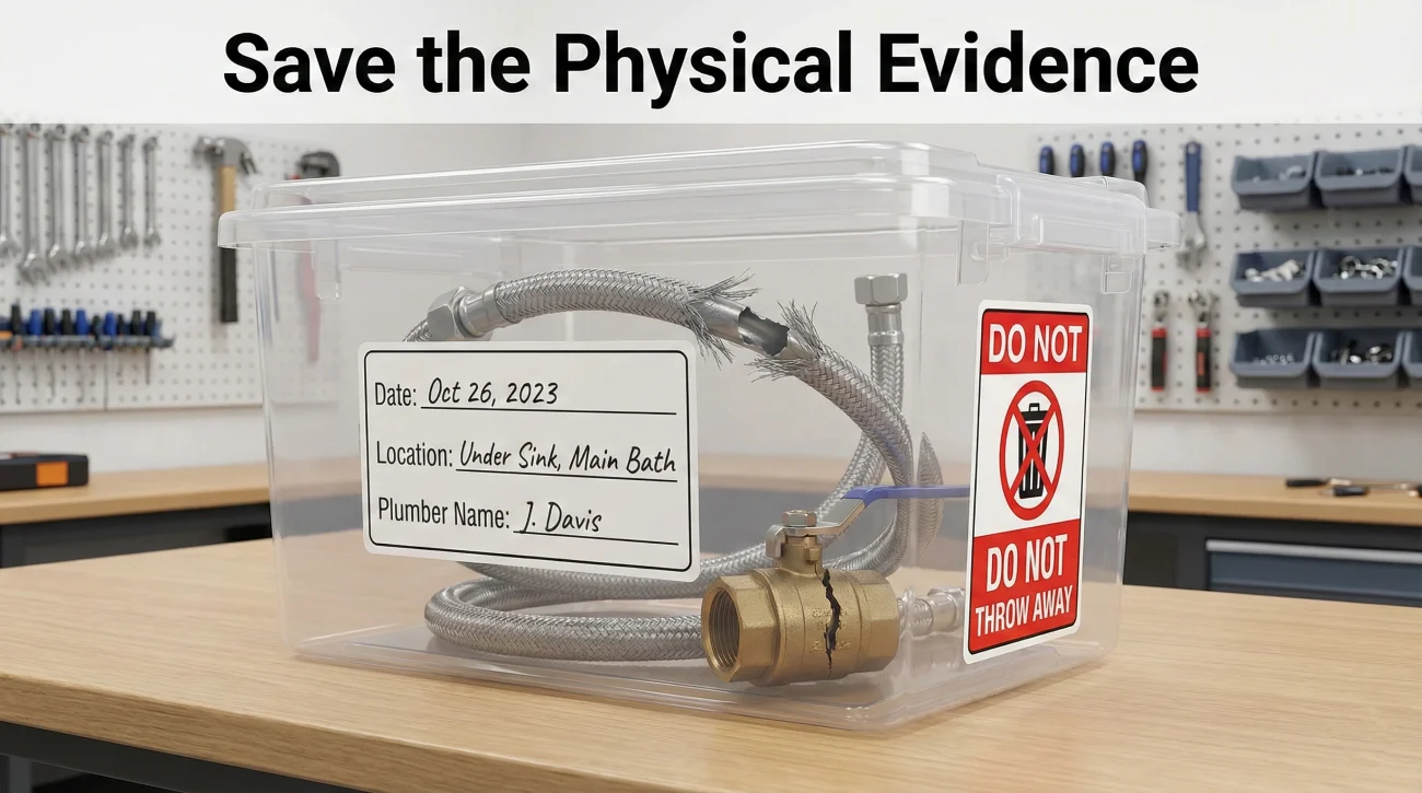 Preserving Failed Plumbing Parts For Insurance Review