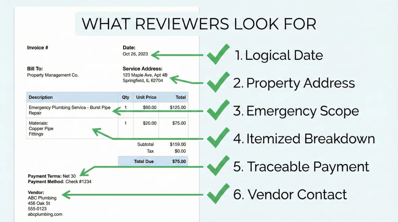 Required Criteria For Emergency Mitigation Invoices
