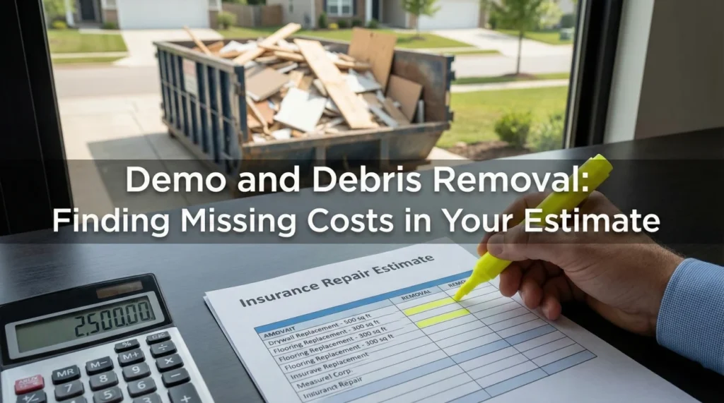 Demo Disposal Debris Removal Missing Estimate