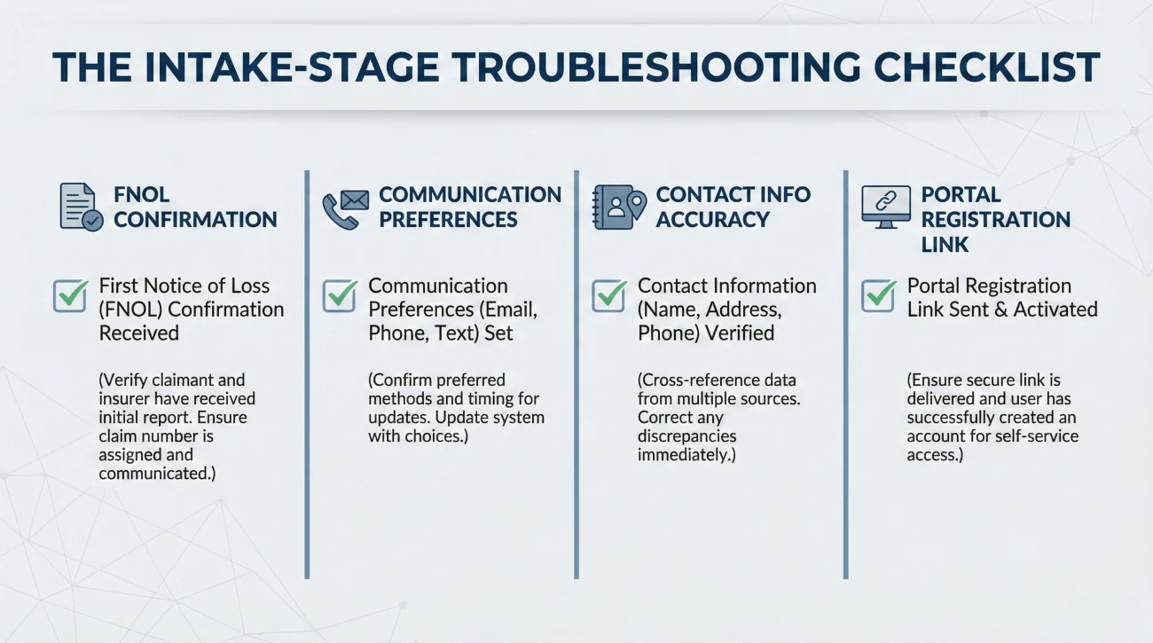 Insurance Claim Intake Troubleshooting Checklist