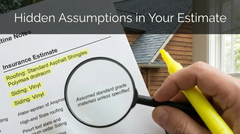Insurance Estimate Notes: Hidden Assumptions That Lower Your Payout