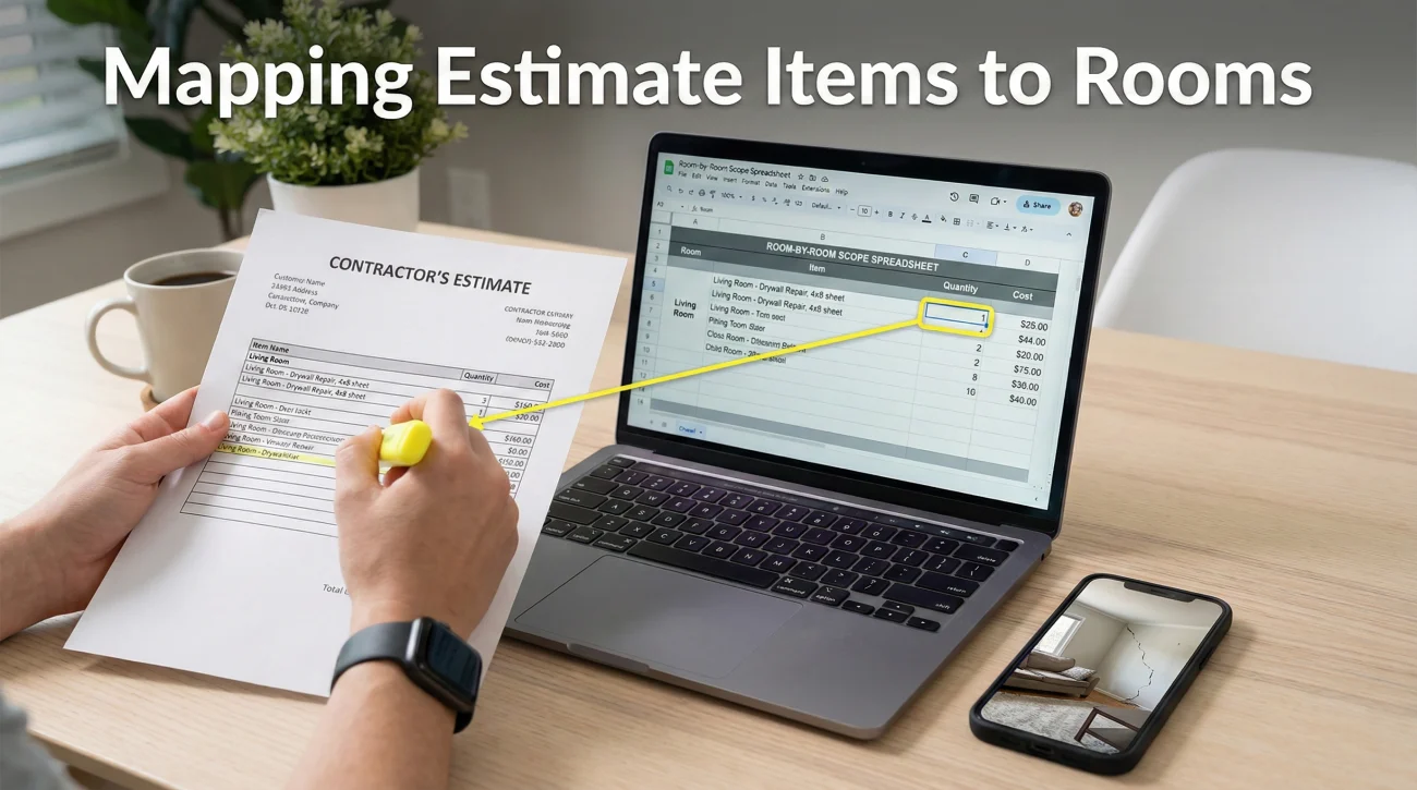 Map Estimate Line Items To Rooms