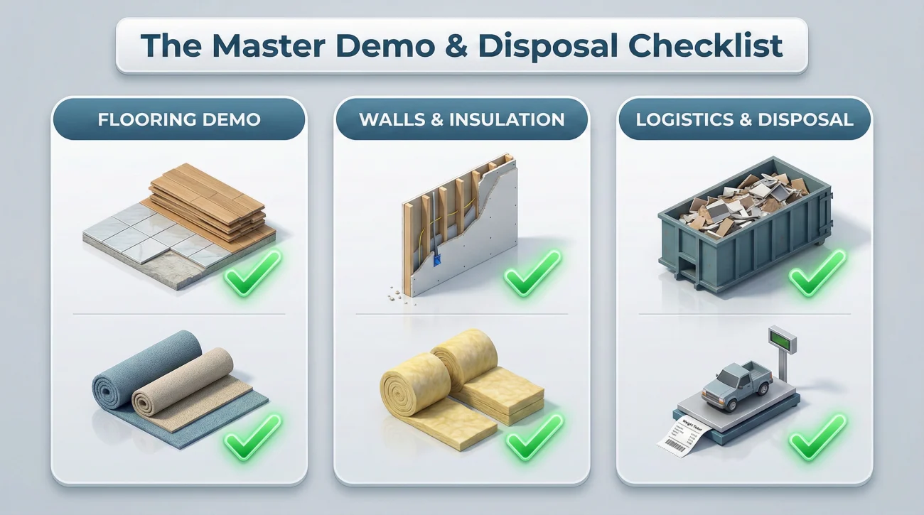 Master Demolition And Disposal Checklist For Property Claims