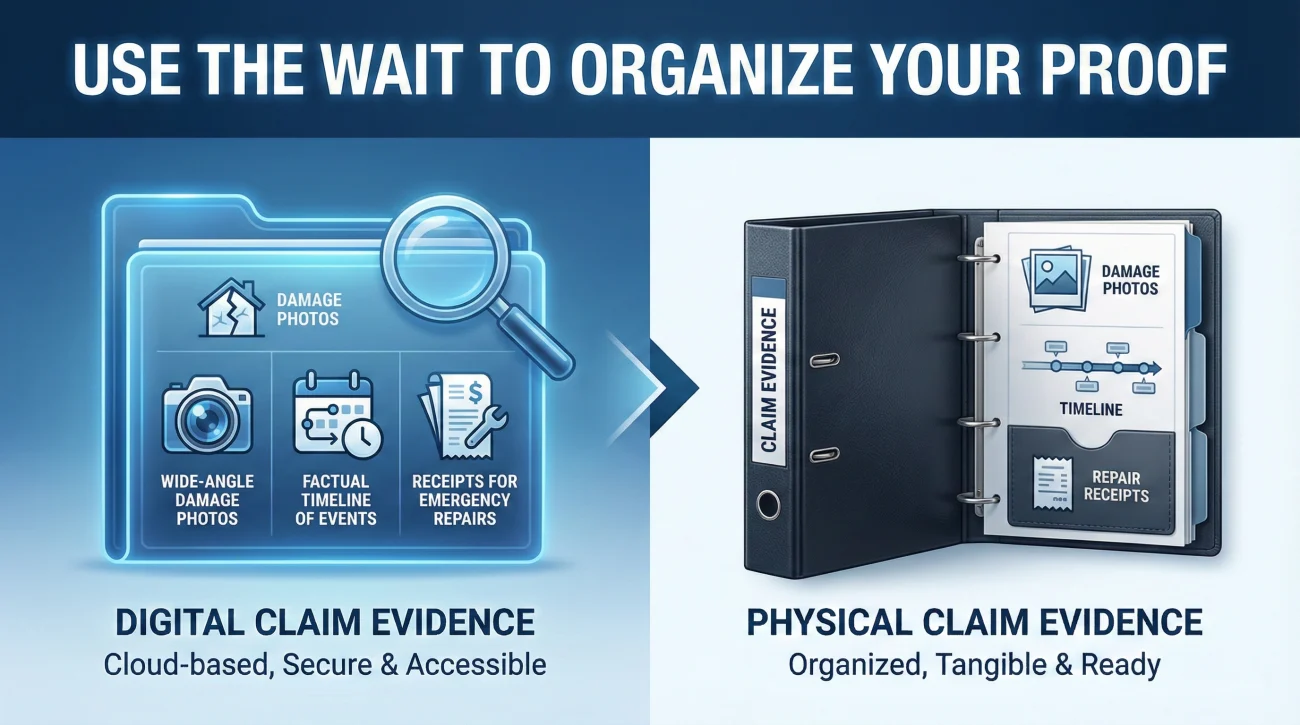 Organizing Insurance Claim Evidence While Waiting