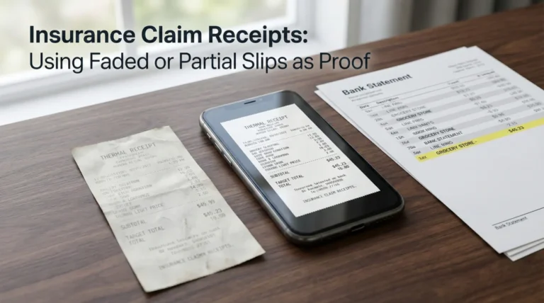 Insurance Claim Receipts: Using Faded or Partial Slips as Proof