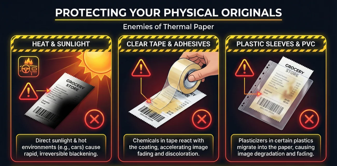 Storing Thermal Paper Receipts Safely