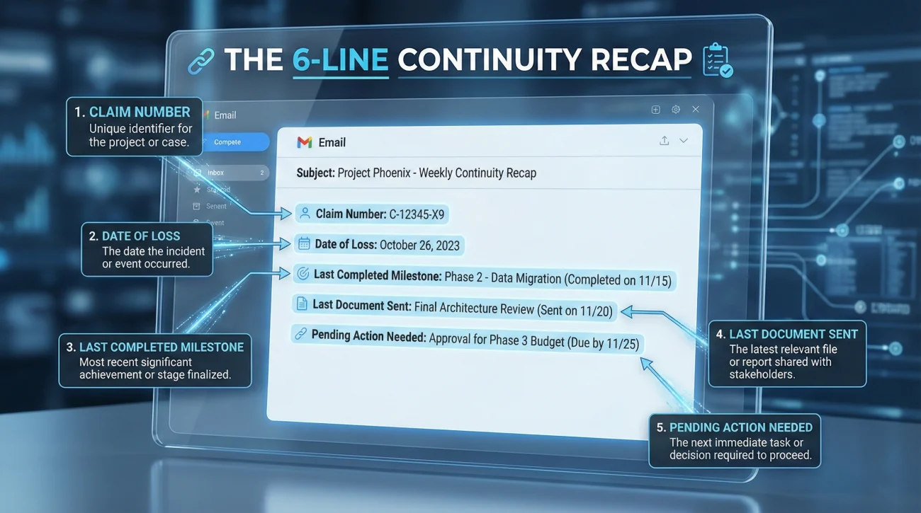 Continuity Recap Data Points For Adjusters