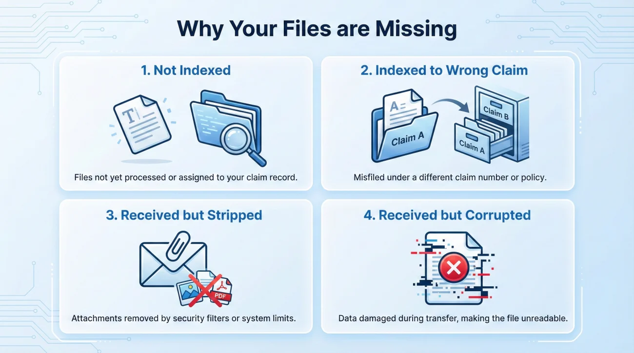 Four Internal System States Of Missing Insurance Files