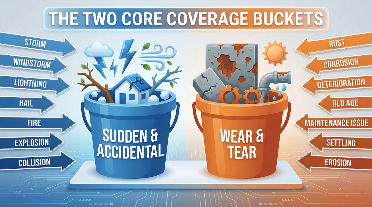 Insurance Claim Coverage Buckets Sudden Event Vs Maintenance