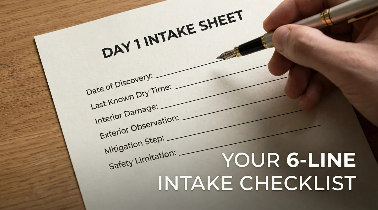 Six Line Insurance Claim Intake Sheet Template