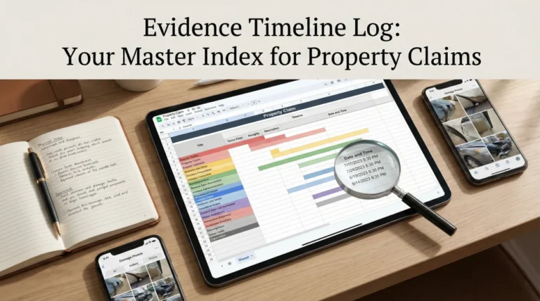 Evidence Timeline Log: Proving When Damage Occurred and Stopped