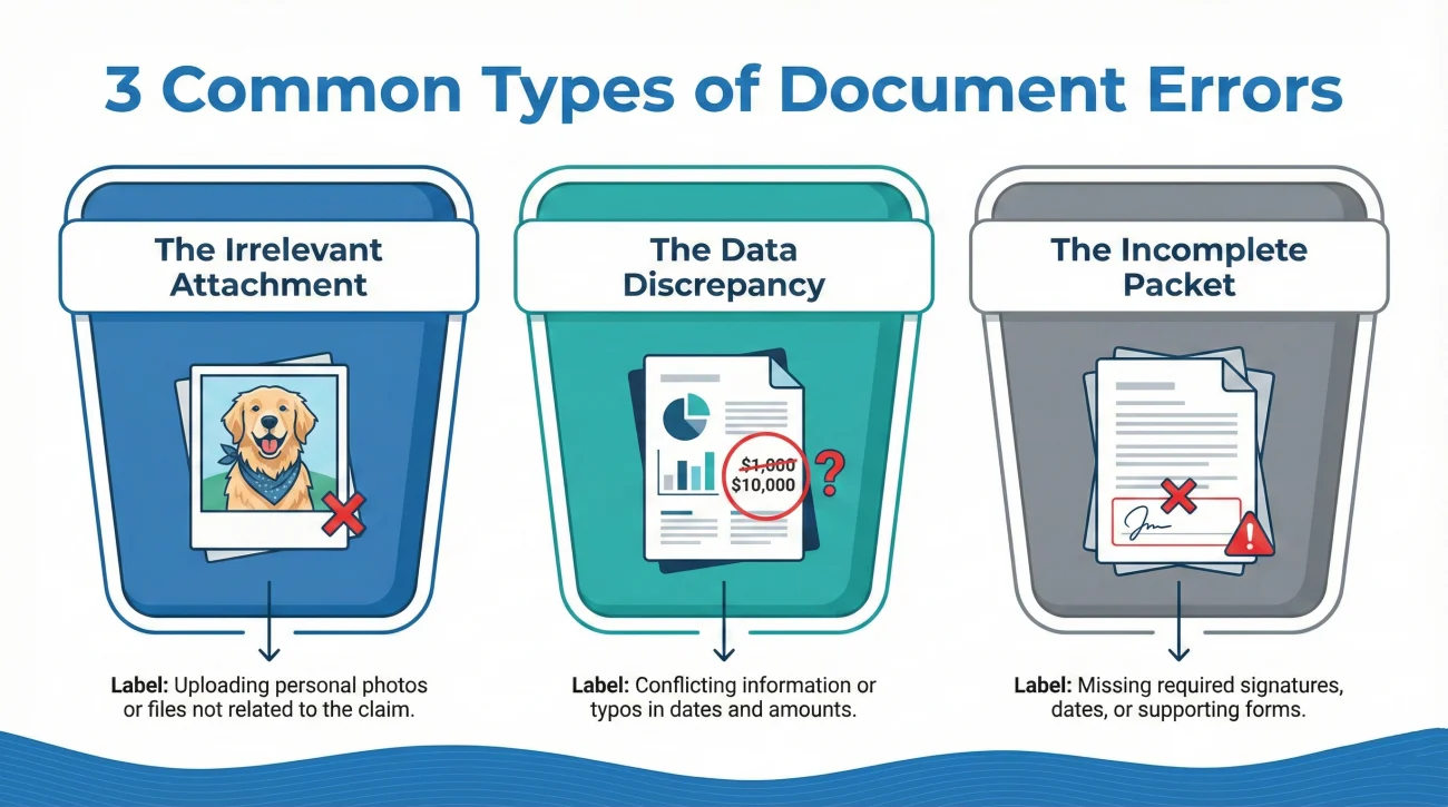 Common Insurance Claim Document Error Categories