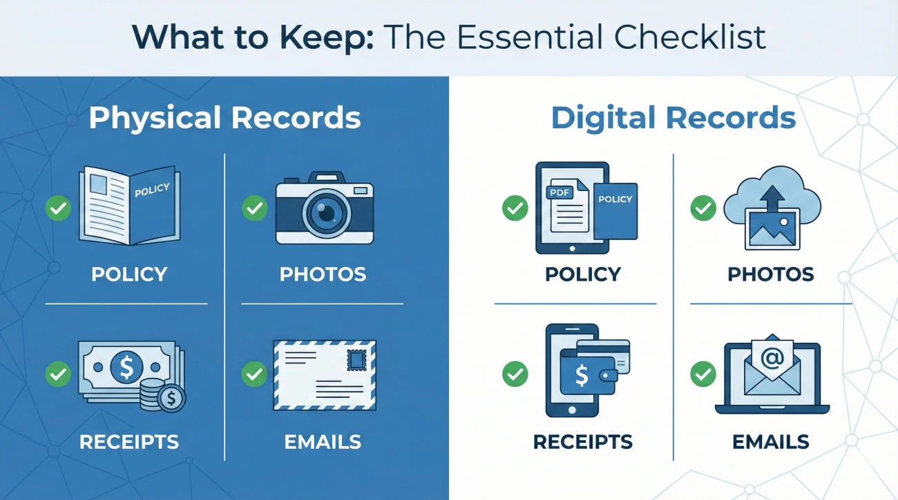 Digital And Physical Insurance Claim Checklist