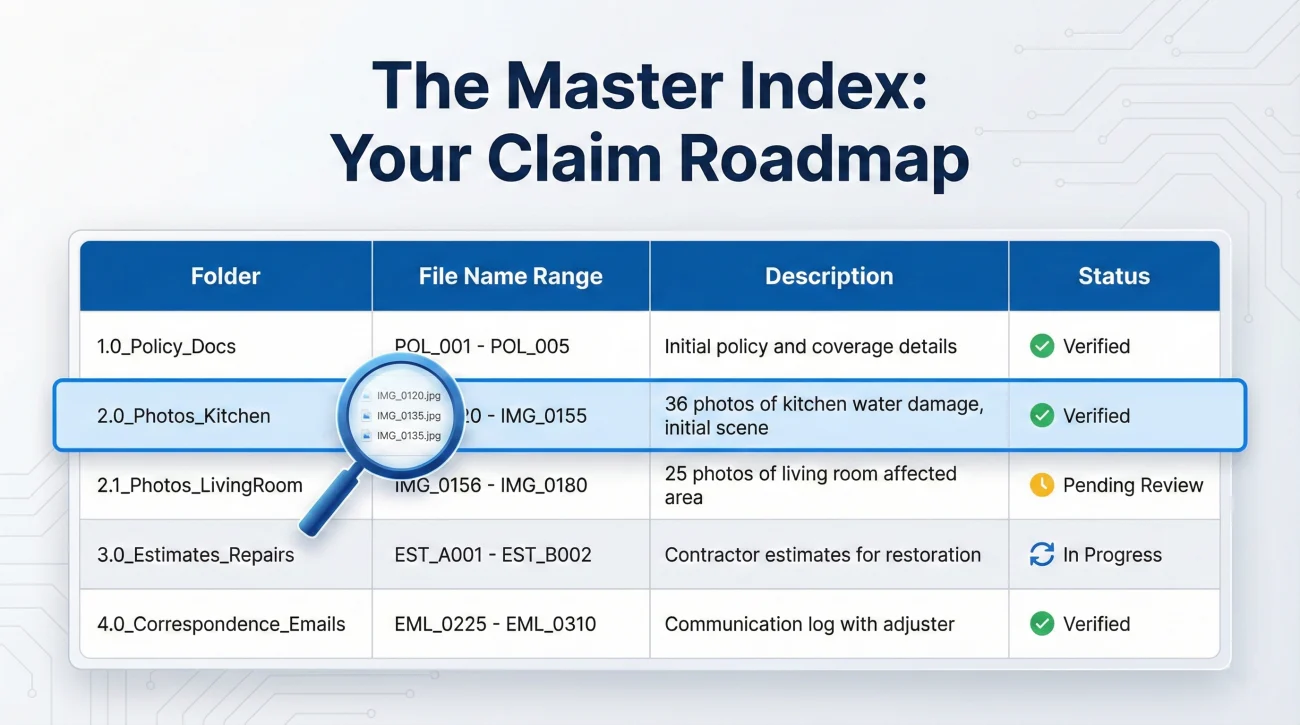 Master Index Table For Insurance Claim Files