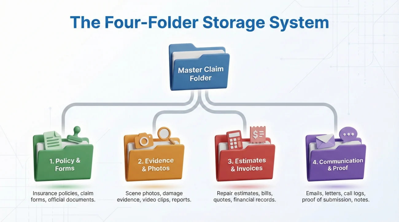 Standard Four Folder Claim Storage Layout
